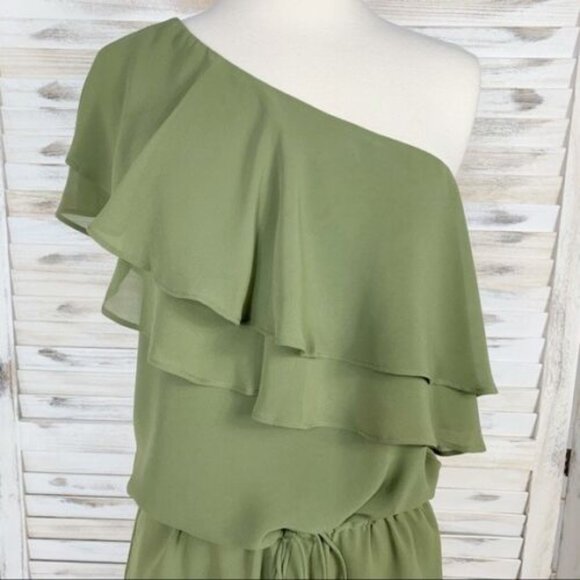 Haute Hippie Ruffle One Shoulder Drawstring Dress Size XS NWT $345.00 - Picture 5 of 8